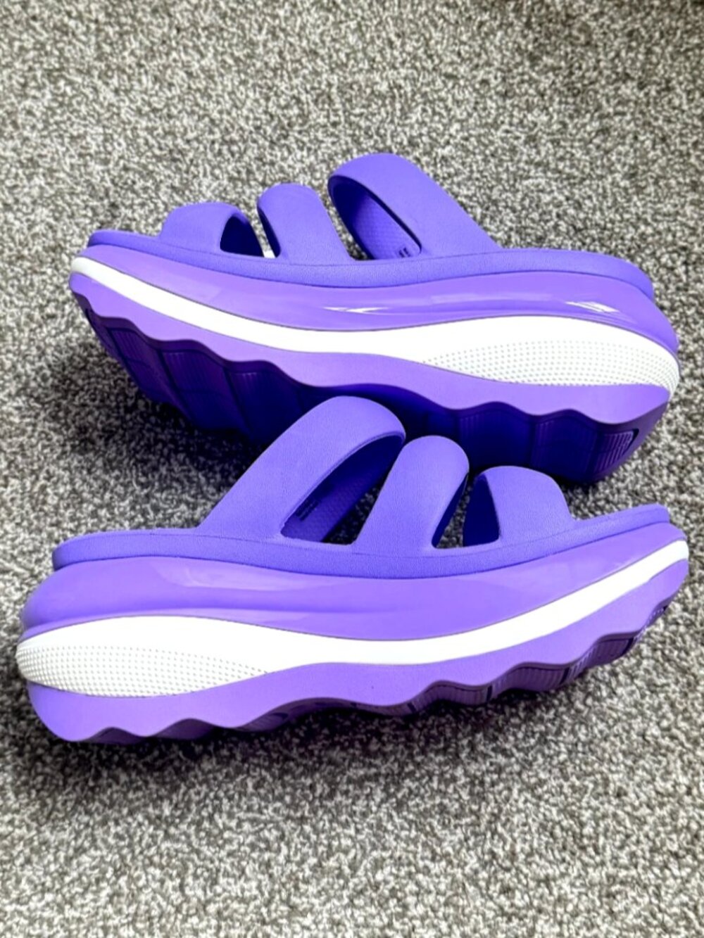 Crocs Mega Crush Triple Strap Platform Sandals Purple Galaxy Women's 8 Men's 6